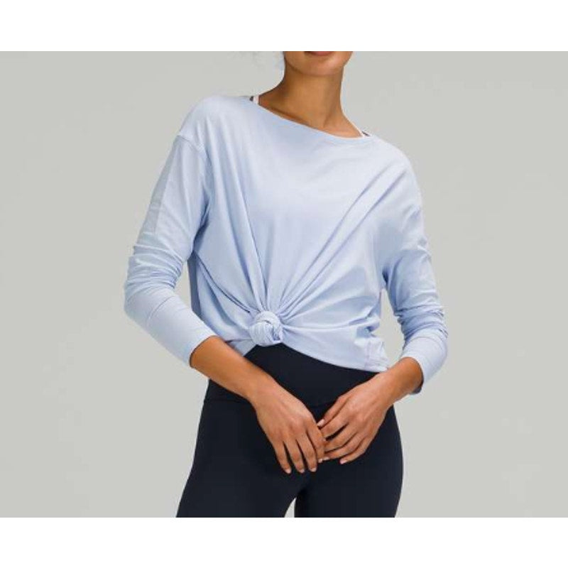 2009 Lululemon Back In Action Long Sleeve Blue Linen in Sz 8