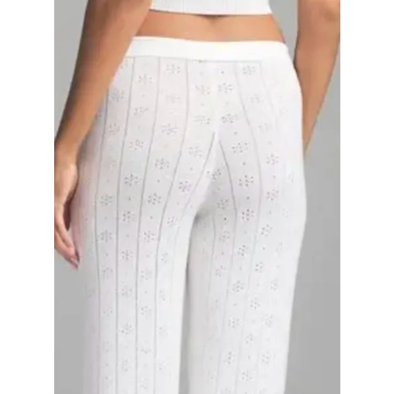 359 SKIMS sweater pointelle straight leg pant - in marble Sz L