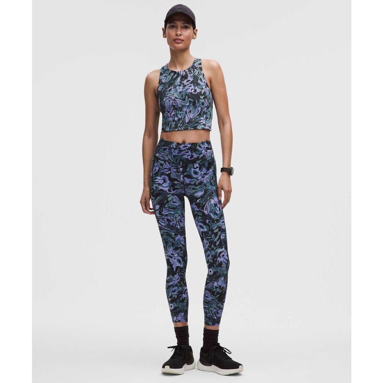 0159 NWT Lululemon Swift Speed Cropped Tank Top *B/C Cup Flower Meld Multi Sz 4