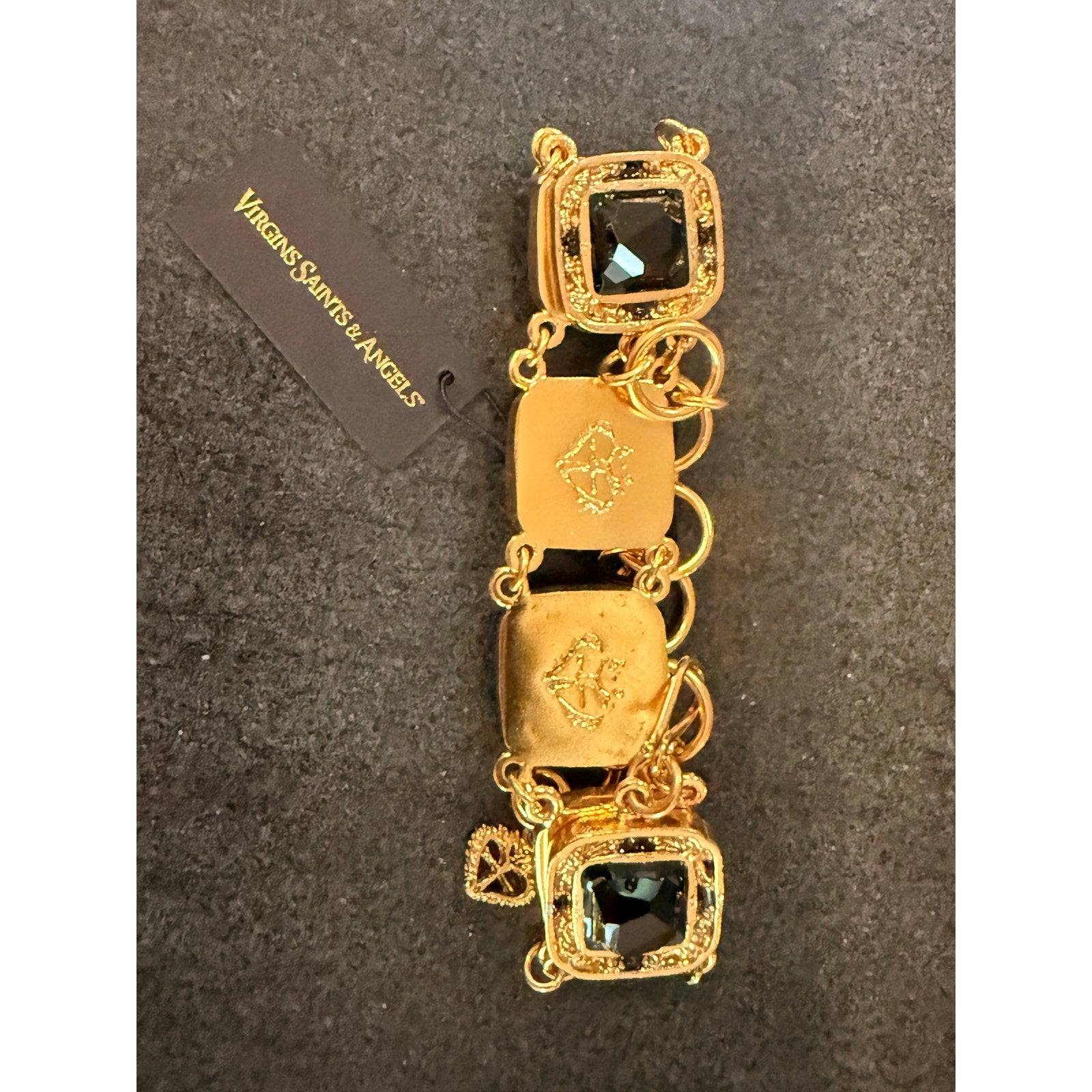 0276 Virgin Saints & Angels San Benito Square Bracelet - Gold *SOLD OUT $449