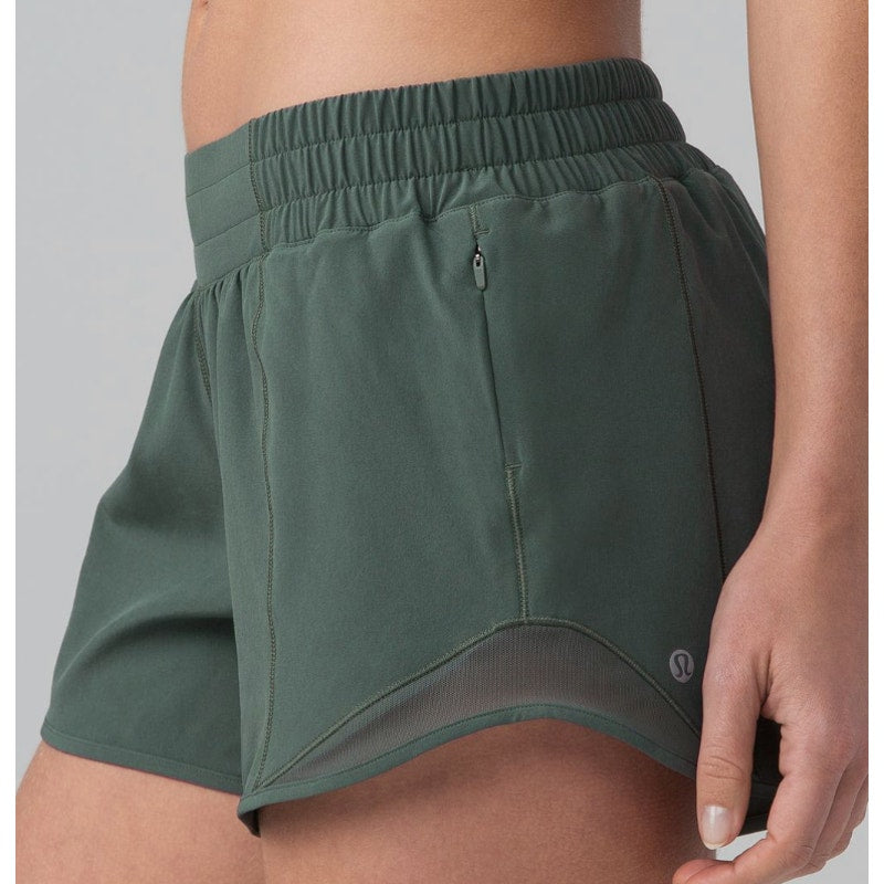 6443 Lululemon Hotty Hot Short II (Long 4") Dark Forest Sz 8 *LOVED