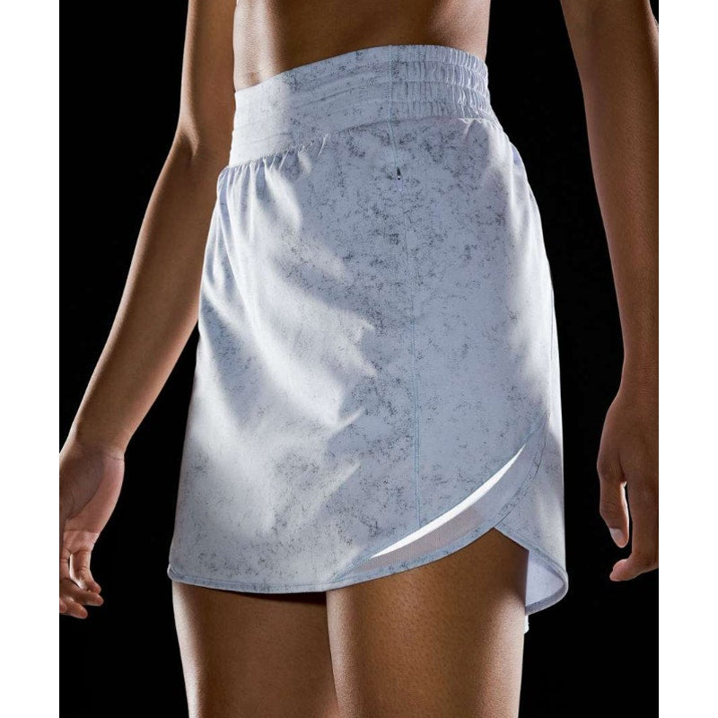 6435 Lululemon Hotty Hot Hotty Hot High-Rise Skirt *Long Gravel Dust Pastel Blue Sz 6