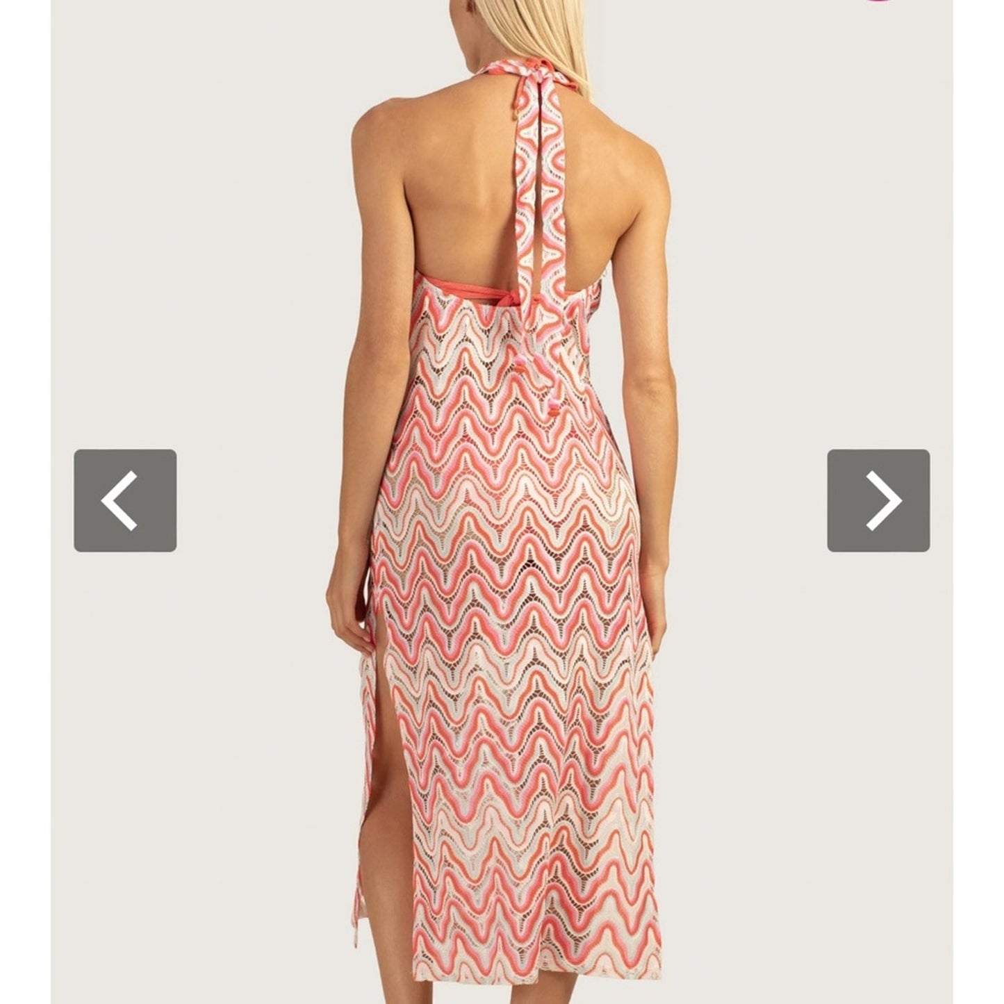 NWT Trina Turk Women's Serafina Crochet Halter Maxi Dress SZ 12