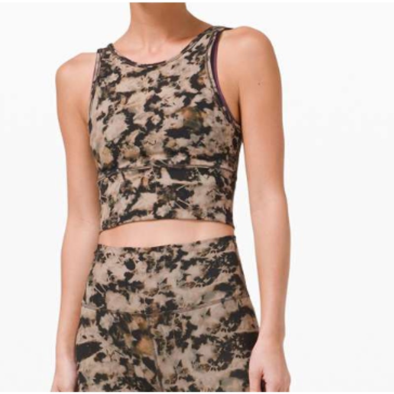 35 - Lululemon Power Pivot Tank *Everlux Dispersed Light Raw Linen Sz 8