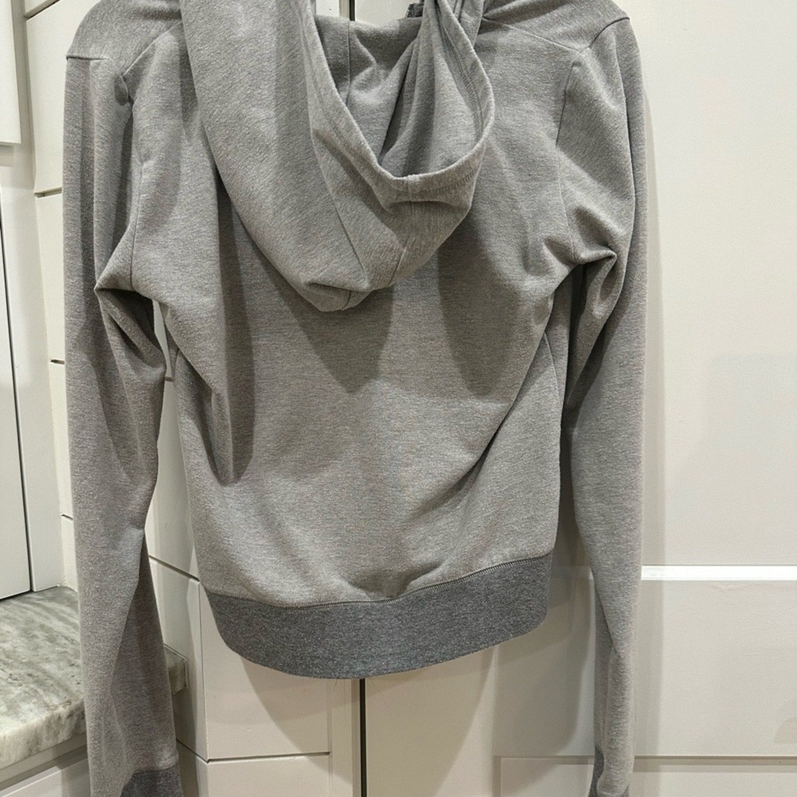 (2167) SKIMS by Kim Kardashian Cotton  Zip Up Hoodie Heather Grey