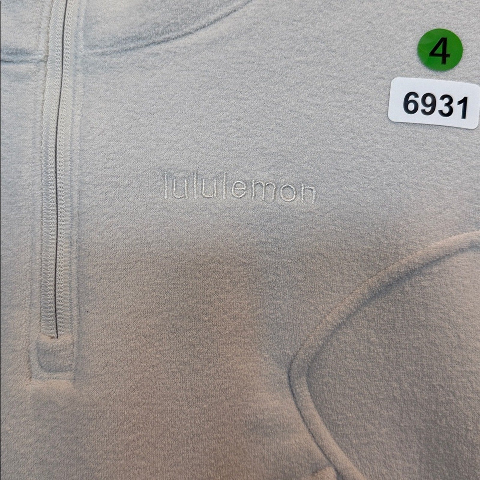 Lululemon Looped Terry Fleece Half-Zip Hoodie – Bone, Size 4