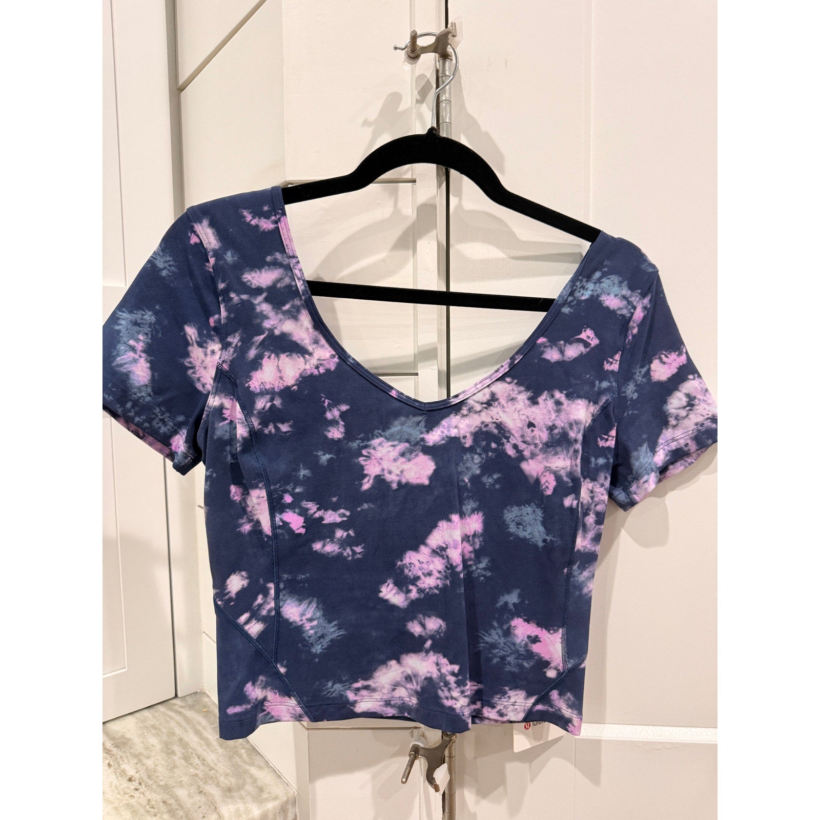6590 -  LULULEMON Align T-Shirt Circulate Tie Dye Mineral Blue Sz 8