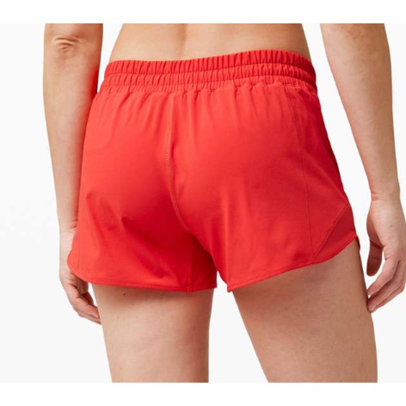 6499 Lululemon Hotty Hot Short II *Long 4" Carnation Redin Sz 6 *LOVED