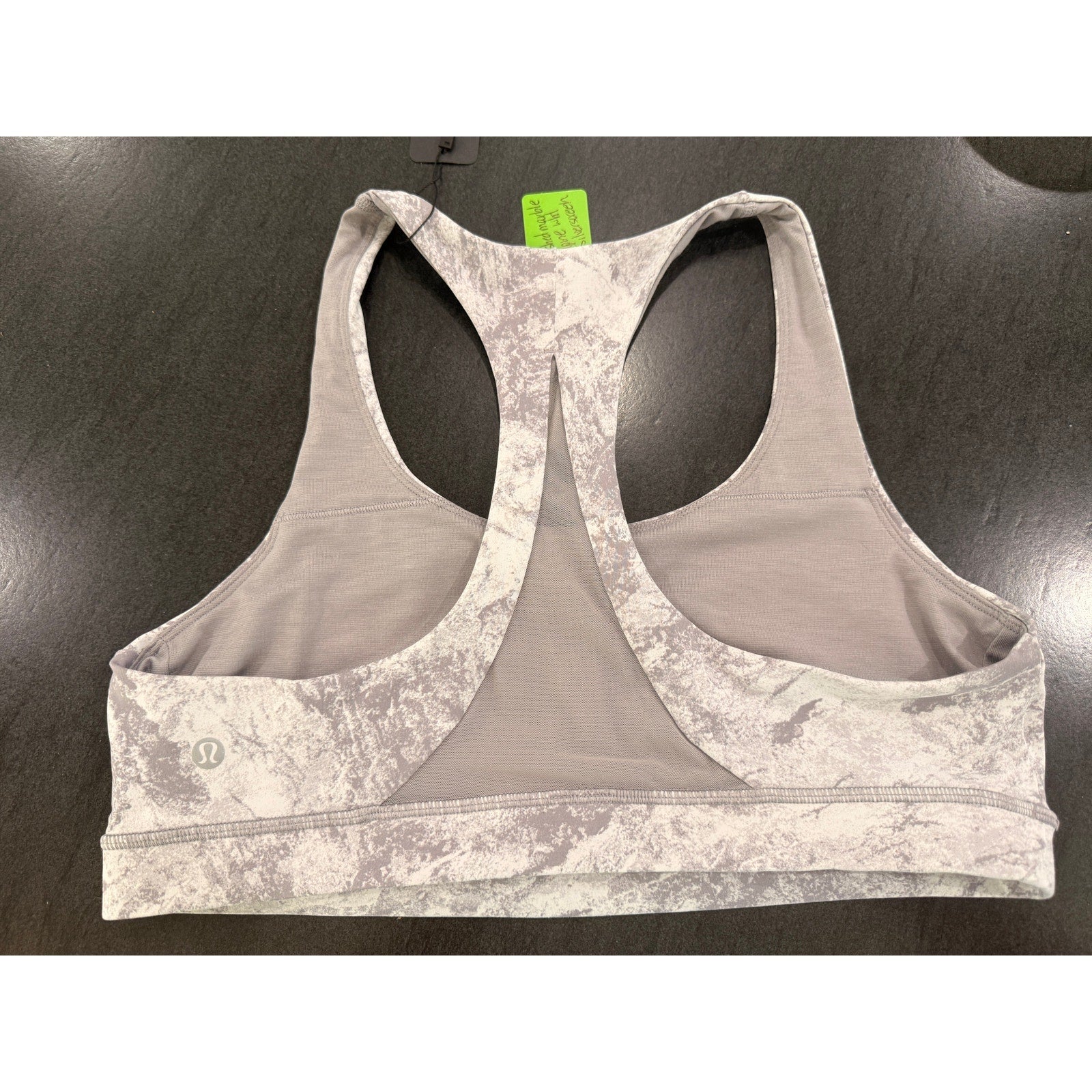 6739 - Lululemon Invigorate Bra Washed Marble Alpine White Silverscrn Sz 12