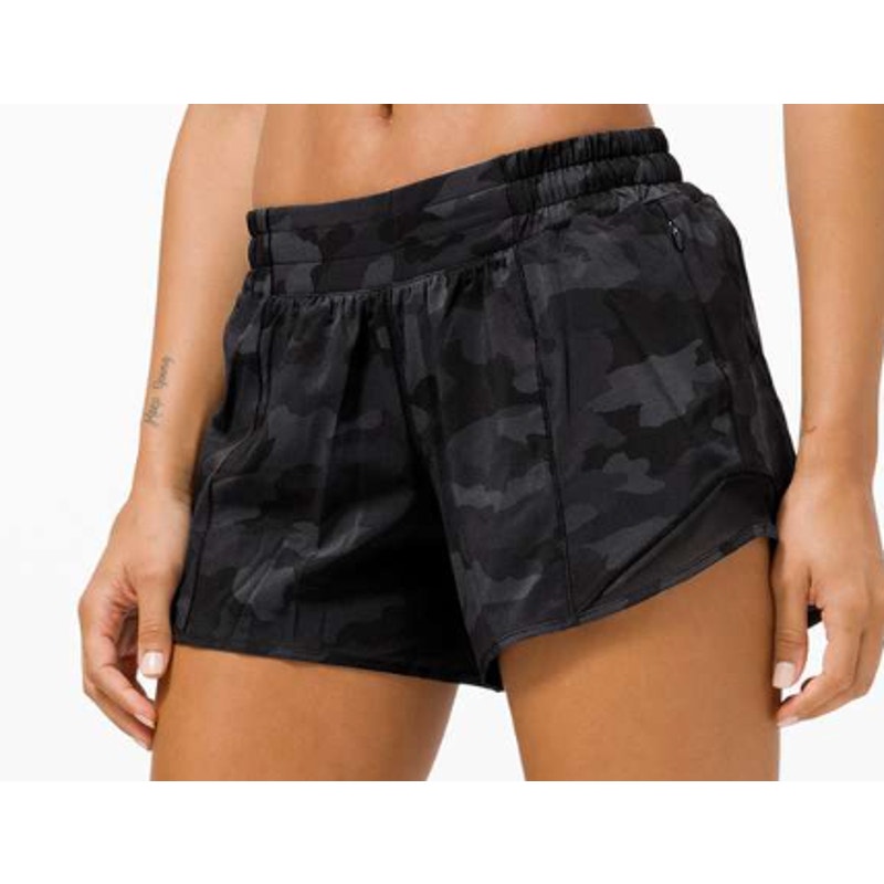 6442 Lululemon Hotty Hot Short II *Long 4" Heritage 365 Camo Deep Coal Sz 6 *LOVED