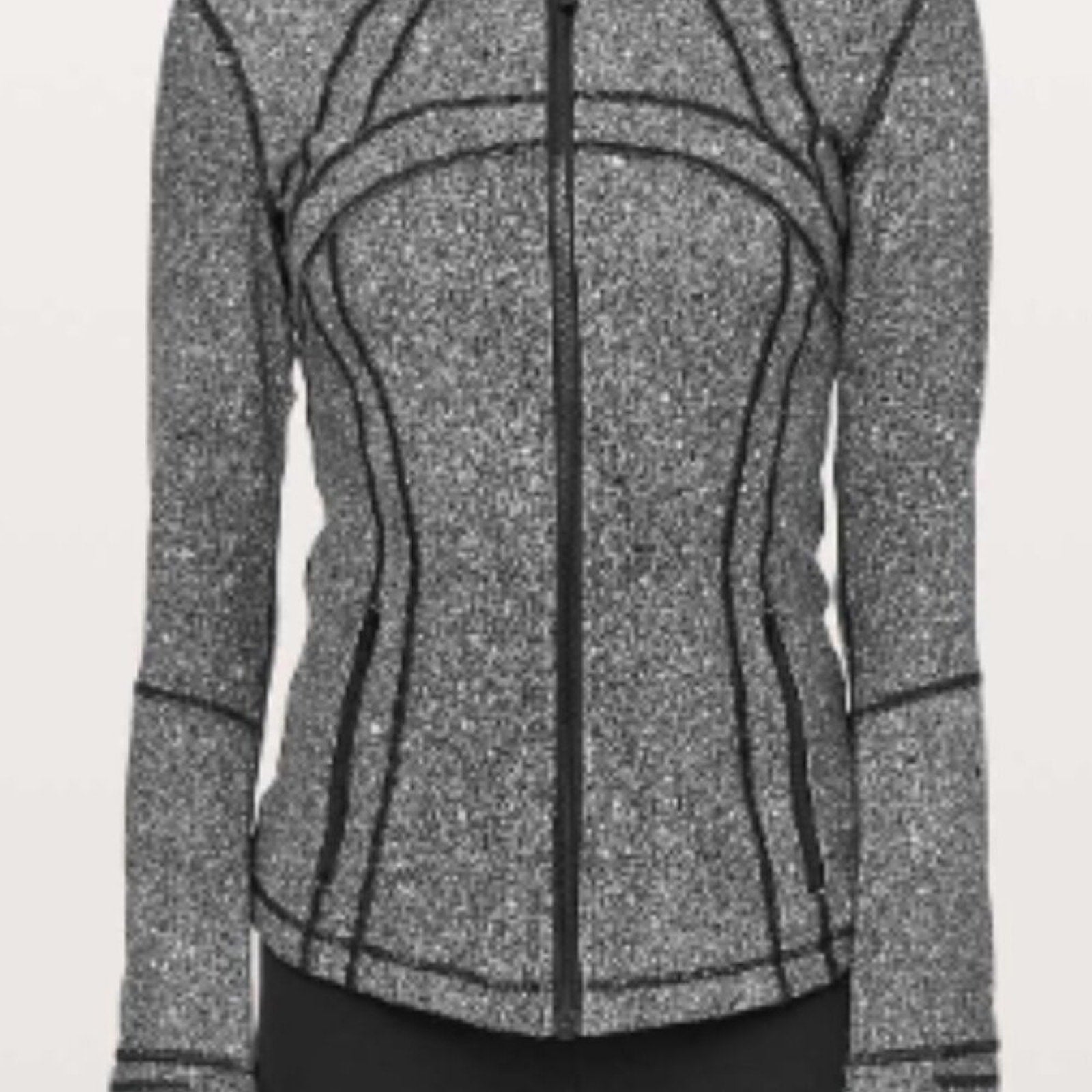 (6237) LULULEMON Define Jacket Sz 4 EUC Luminesce Splatter White Black