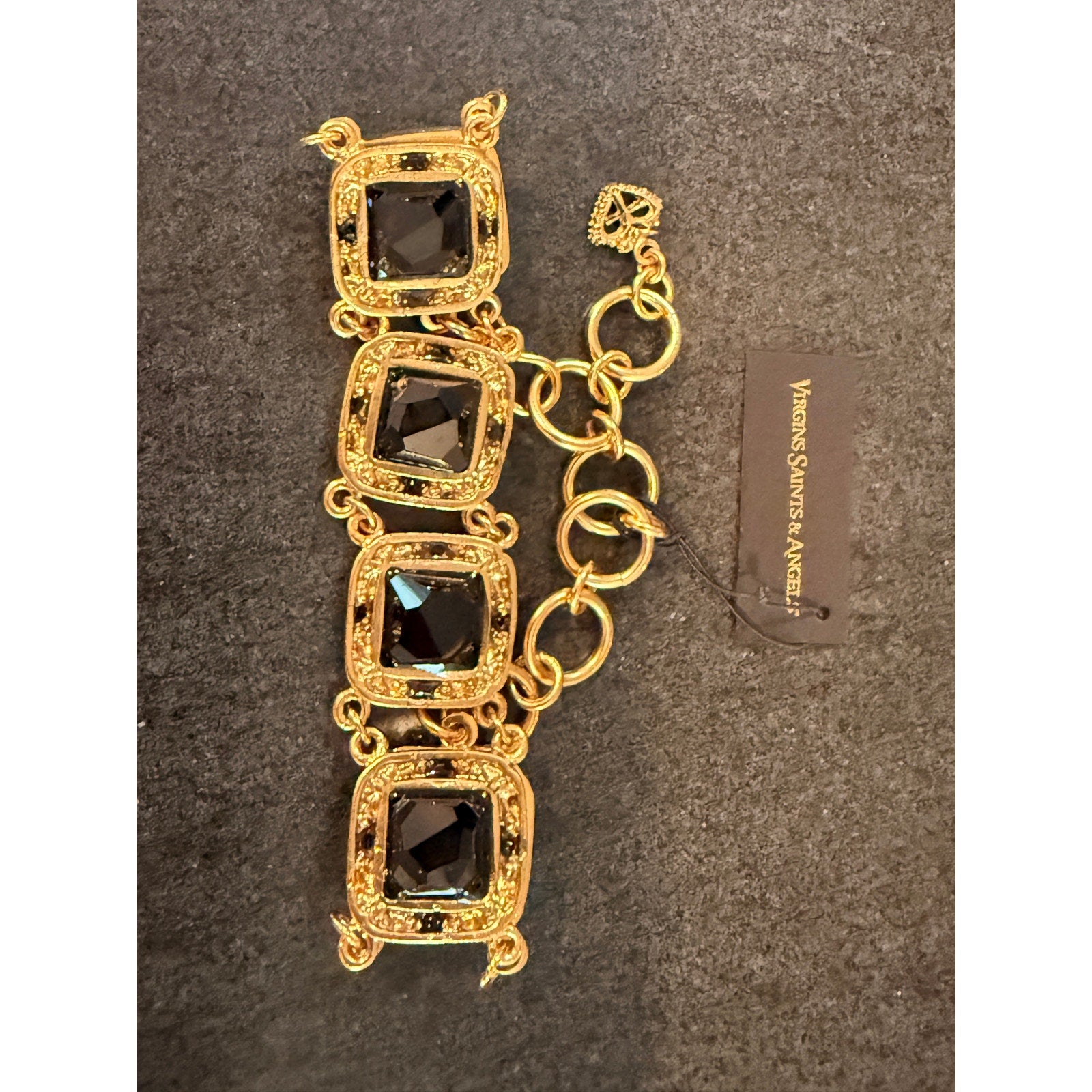 0276 Virgin Saints & Angels San Benito Square Bracelet - Gold *SOLD OUT $449