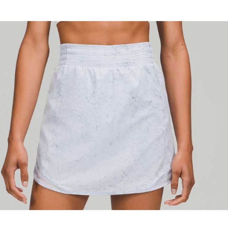 6435 Lululemon Hotty Hot Hotty Hot High-Rise Skirt *Long Gravel Dust Pastel Blue Sz 6