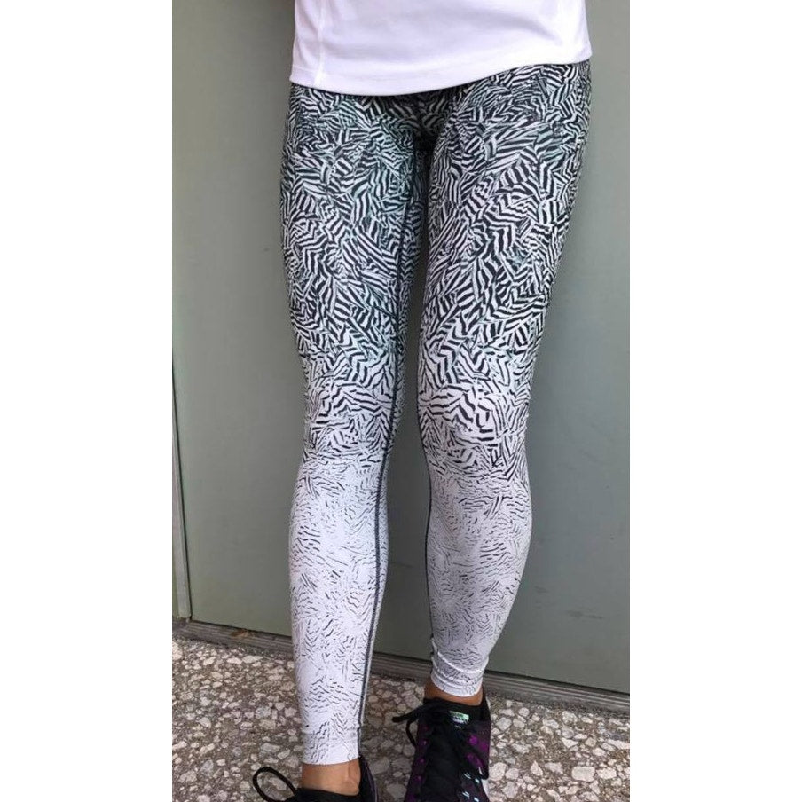 6643 LULULEMON Wunder Under Pant HR Dazzle Wunder Under 50g Alpine Wht/BLK Sz 6
