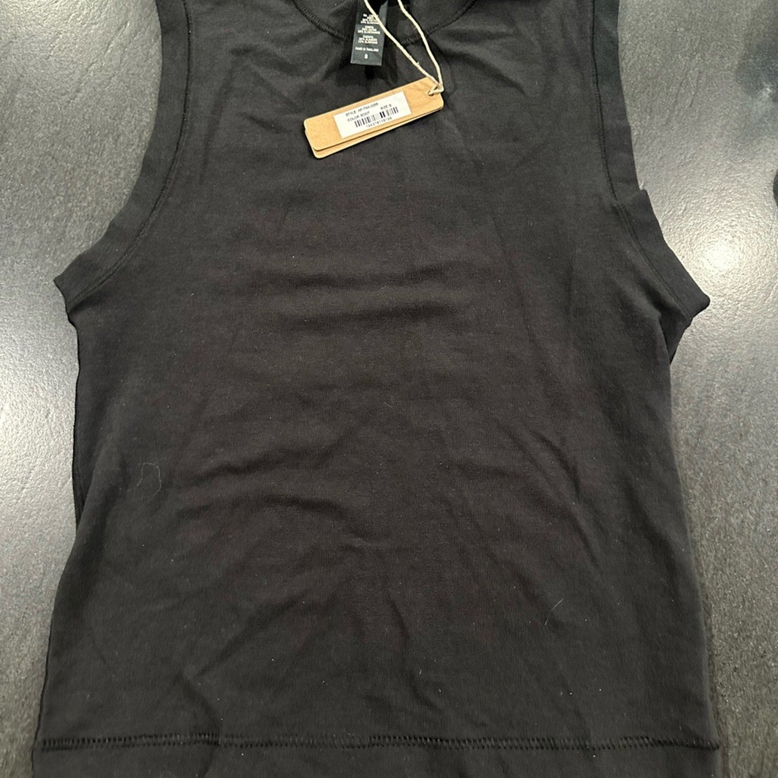 (2422) NWT SKIMS COTTON JERSEY MOCK NECK TANK- BLACK Sz S