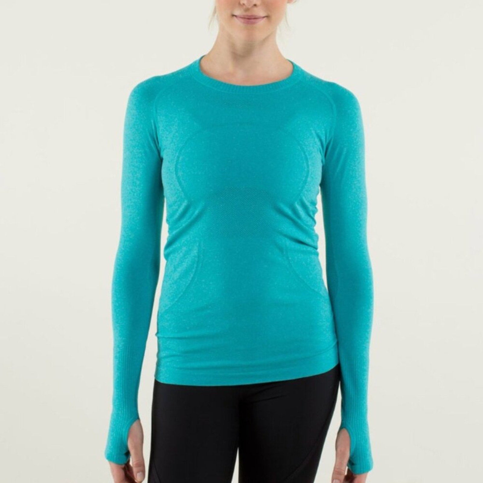194 LULULEMON RUN: Swiftly Tech Long Sleeve Heathered Surge Sz 6