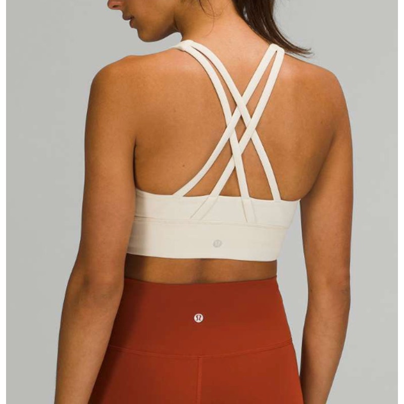 6572 NWT LULULEMON Energy High-Neck Longline Ribbed Bra *Med Support Wht  Sz 10