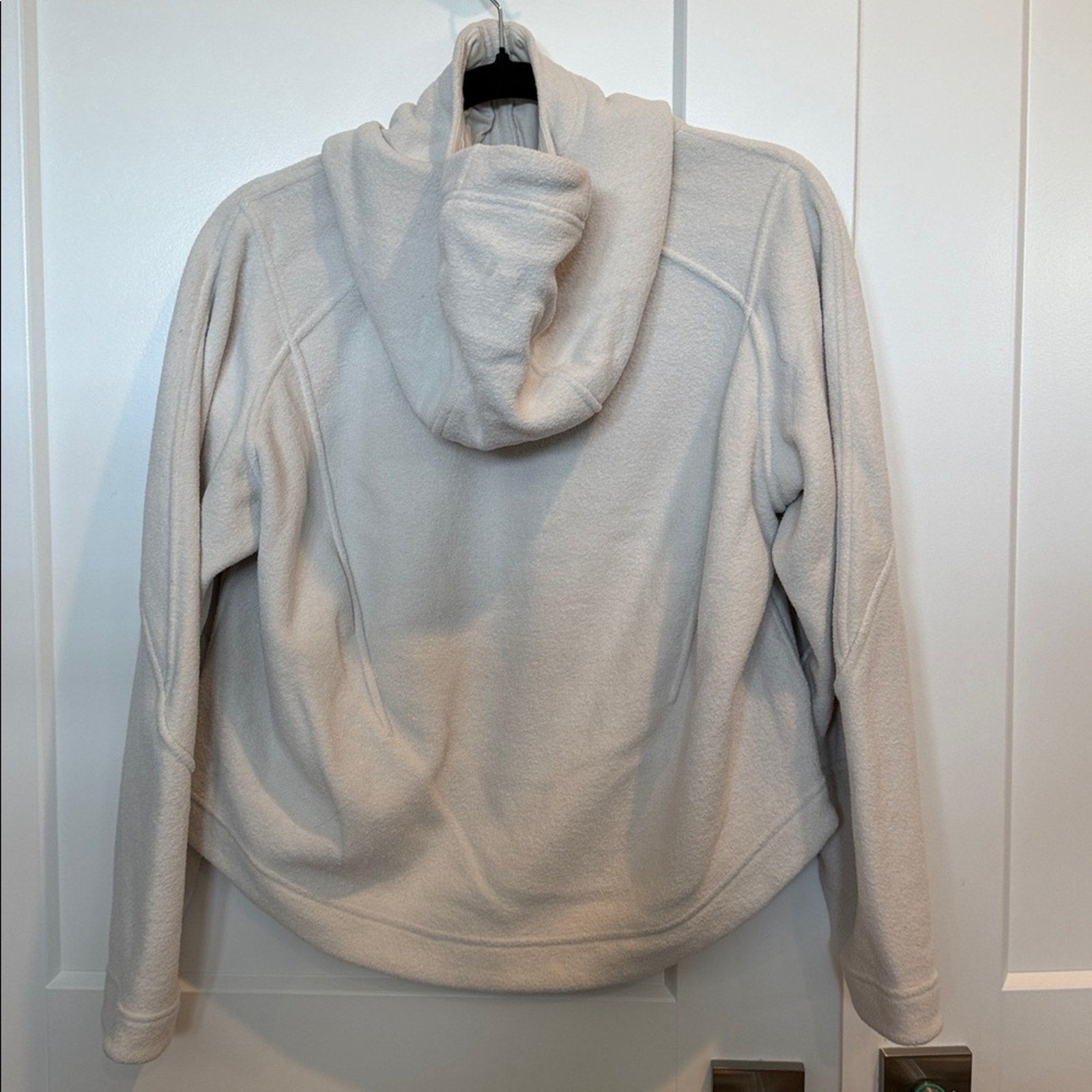 Lululemon Looped Terry Fleece Half-Zip Hoodie – Bone, Size 4