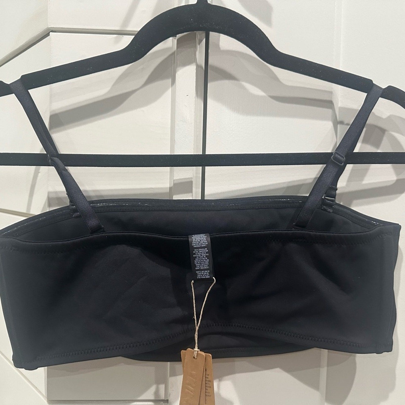 (2414/2433) SKIMS NWT SWIM BANDEAU BIKINI TOP in ONYX Sz L/XL