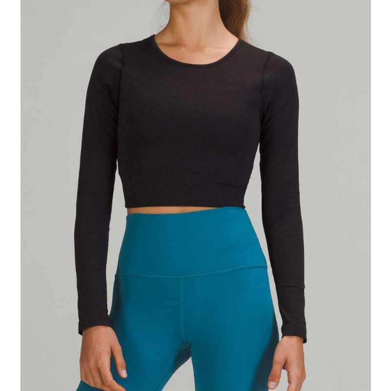 6622 NWT LULULEMON Ebb to Street Long Sleeve Black in sz 12