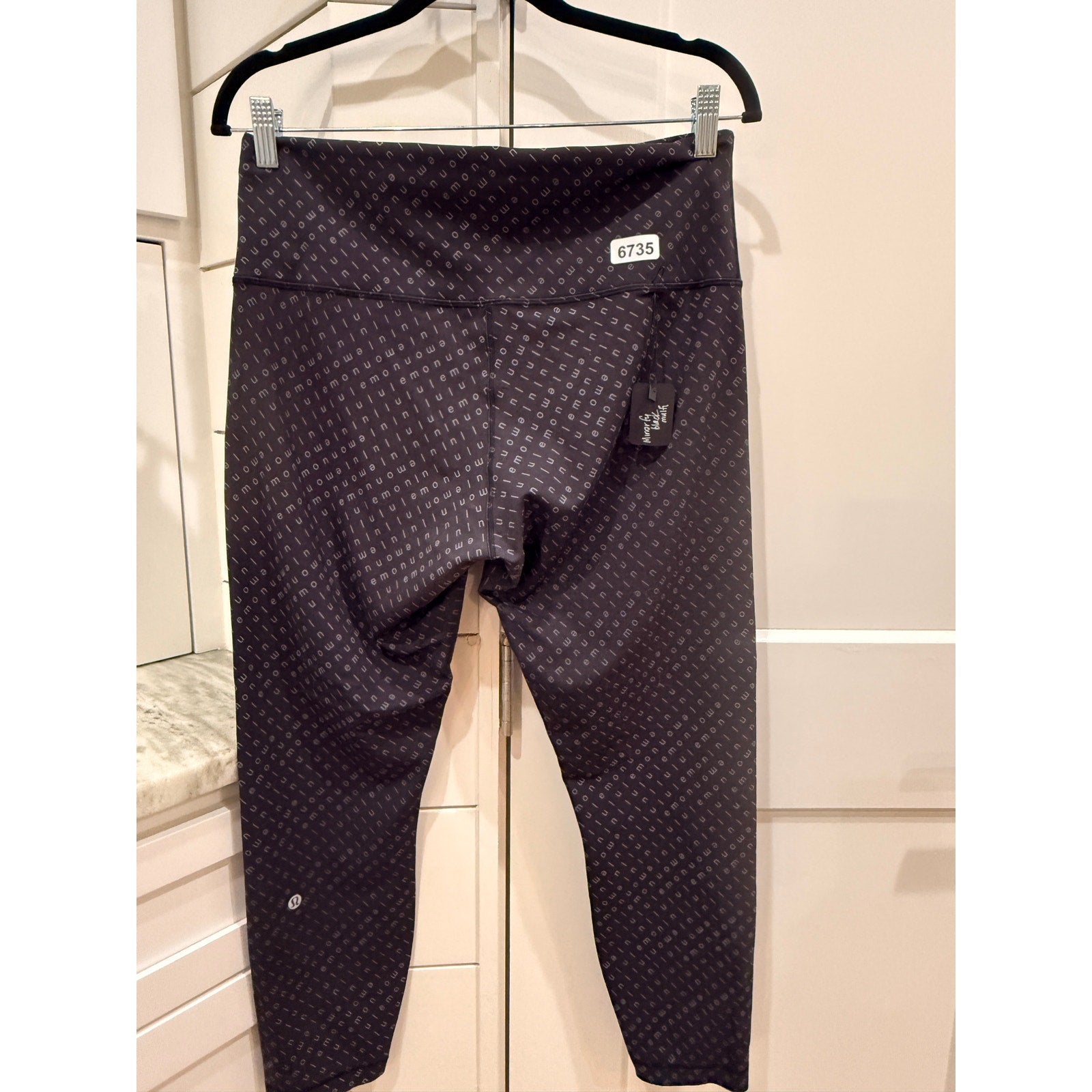 6735 Lululemon Wunder Train High-Rise Tight 25" Mirrorify Blk Sz 14 *RARE