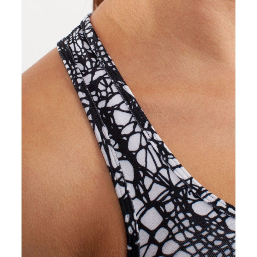 34 - LULULEMON Cool Racerback White Black Glacier Lace Sz 6