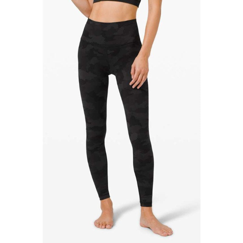 350 - LULULEMON Wunder Under HR Tight 28" *Full-On Lux 365 Camo/Deep Coal Sz 8