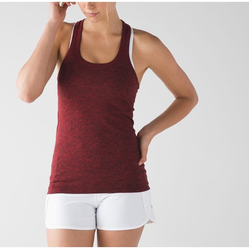 0202  🍋 LULULEMON RUN: Swiftly Tech Racerback in lack / True Red Sz 6