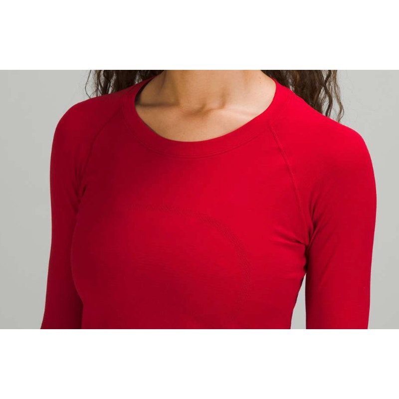 169 Lululemon Swiftly Tech Long Sleeve 2.0 *Race Length RED Sz 6 **FLAW
