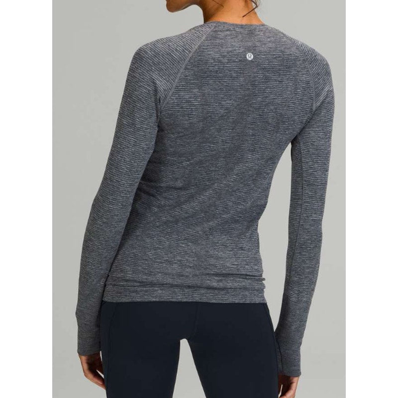 6510 - LULULEMON Swiftly Tech Long Sleeve Shirt 2.0 Tetra Stripe/Classic Navy in Sz 6