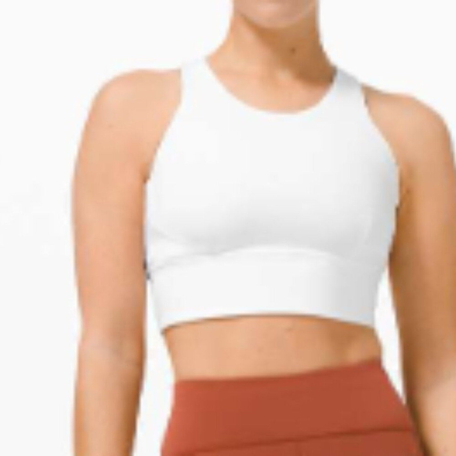5 Lululemon Wunder Train Long-Line Bra *Medium Support in WHITE Sz 4 *FLAW