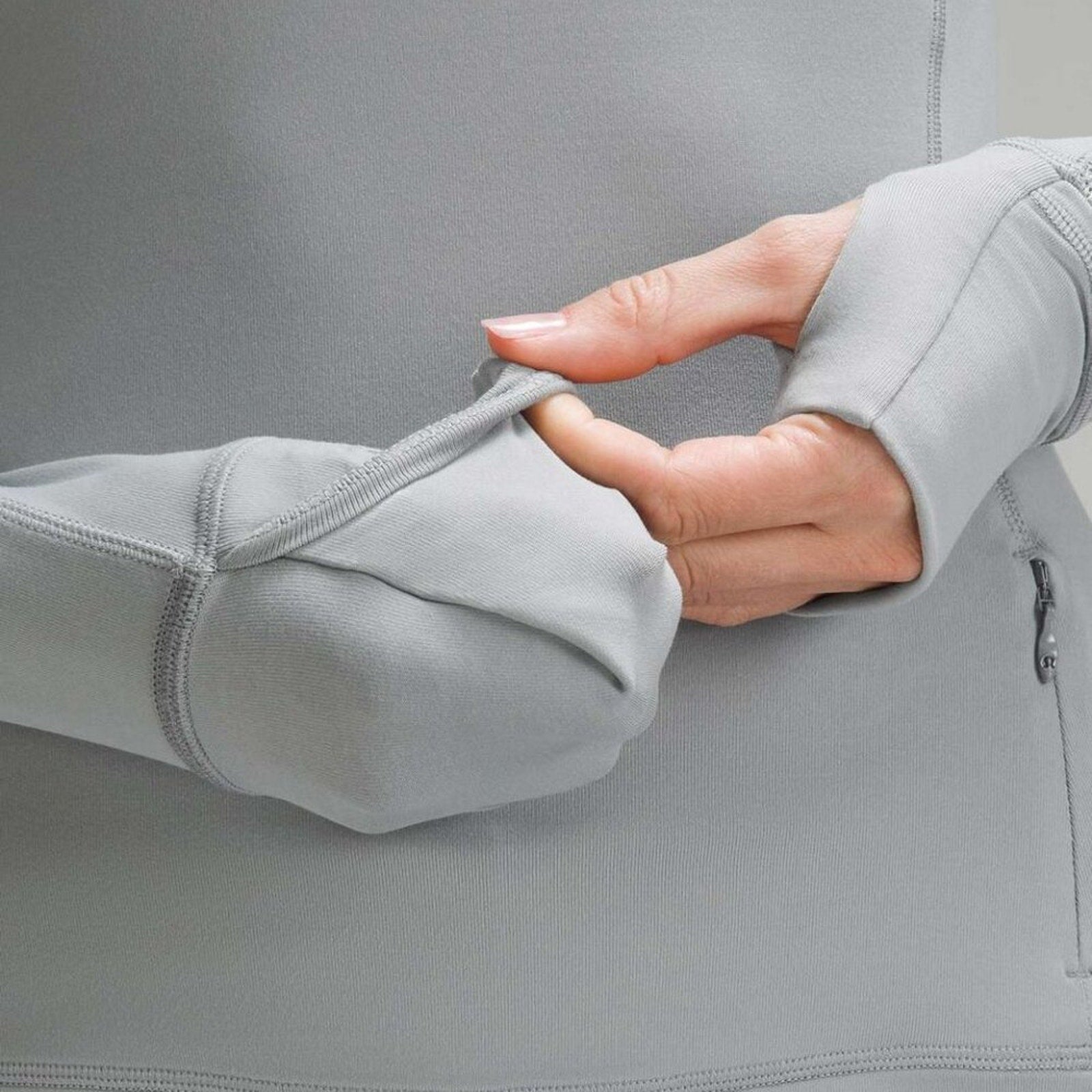 (6889) LULULEMON Its Rulu Run Long-Sleeve Shirt in RHINO GREY Sz 4 *FLAW