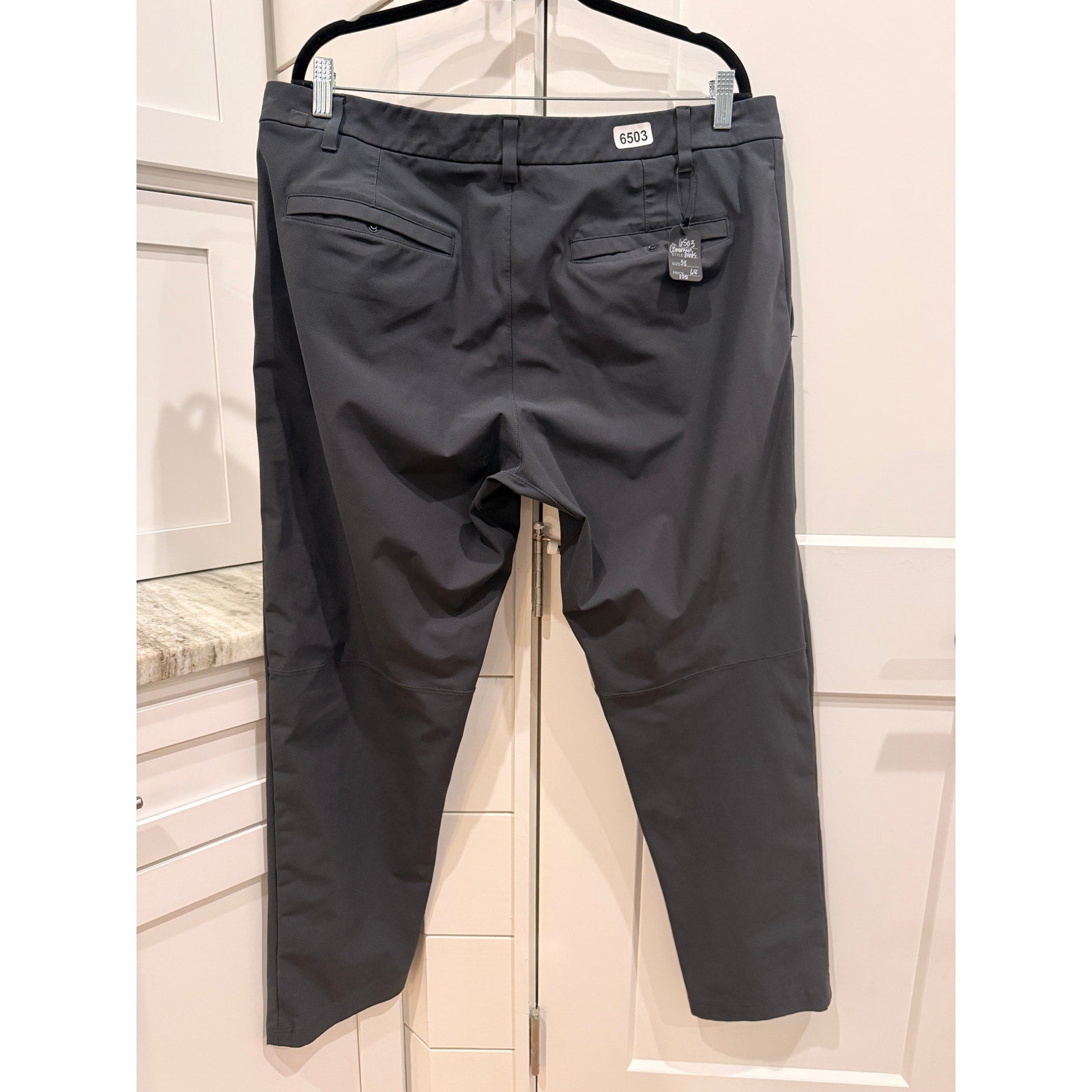 6503 - LULULEMON Commission Pant Classic 34" *Warpstreme in BLK/Obsidian 38W