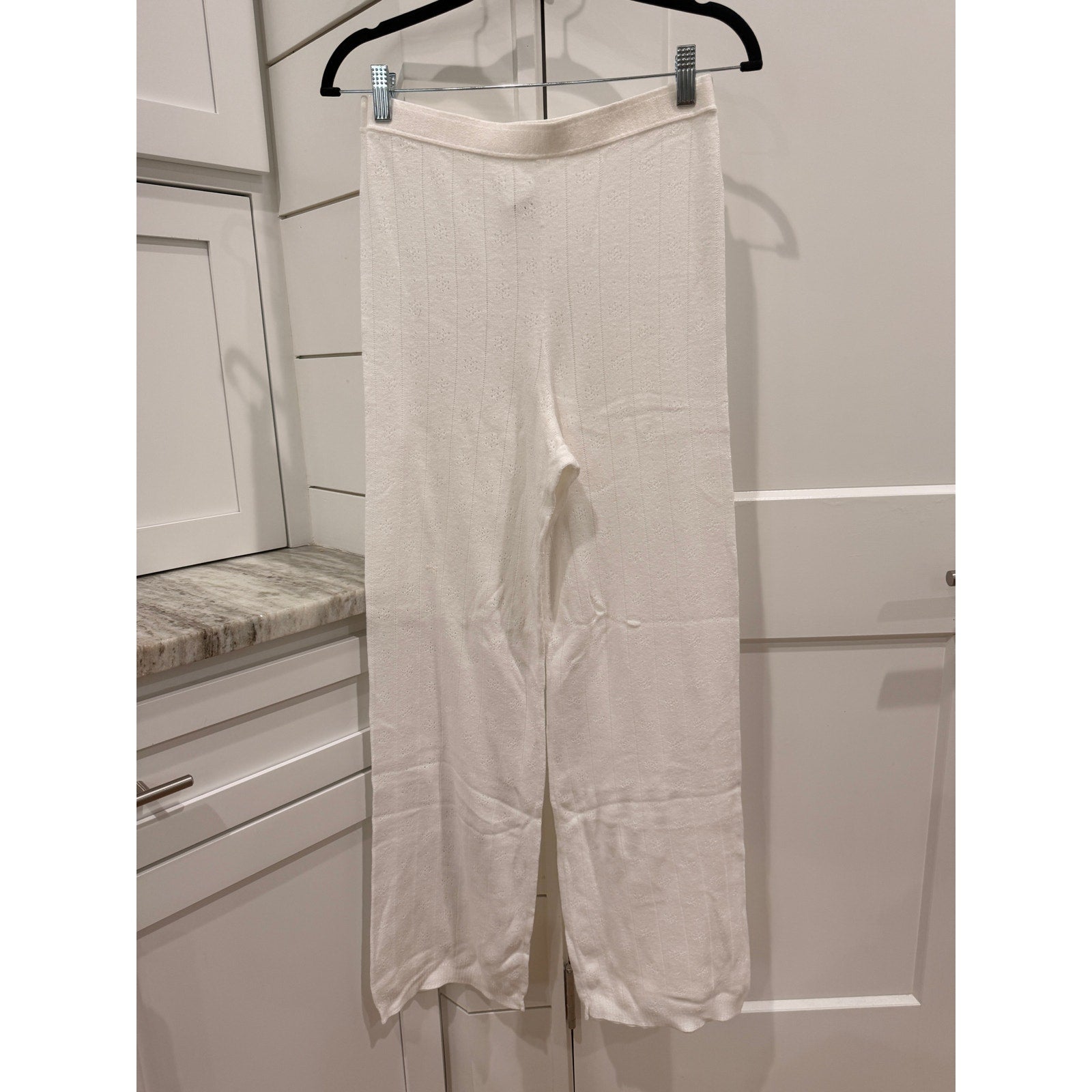 359 SKIMS sweater pointelle straight leg pant - in marble Sz L