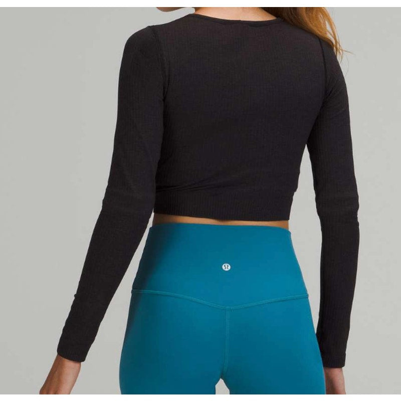 6622 NWT LULULEMON Ebb to Street Long Sleeve Black in sz 12