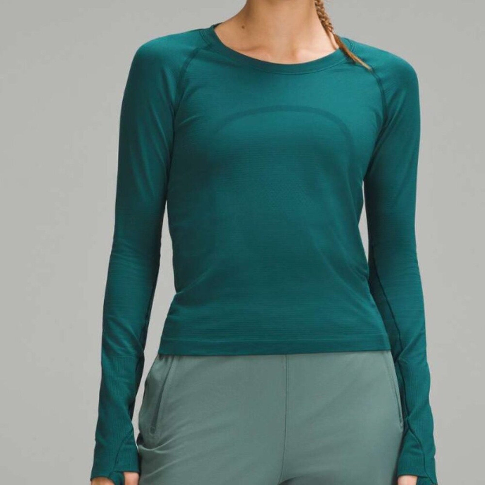 186 Lululemon Swiftly Tech Long-Sleeve Shirt 2.0 *Race Length Storm Teal Sz 2