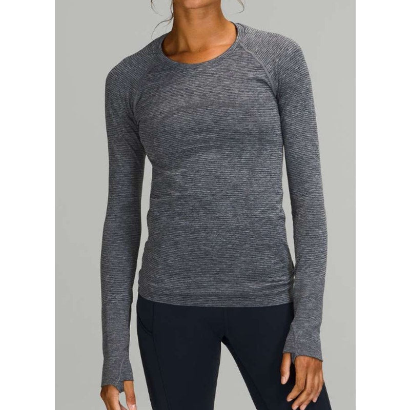 6510 - LULULEMON Swiftly Tech Long Sleeve Shirt 2.0 Tetra Stripe/Classic Navy in Sz 6