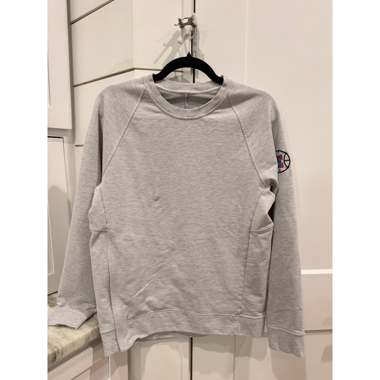 462- Lululemon x LA CLIPPERS City Sweat Crew Heathered  / Sea Salt Sz S
