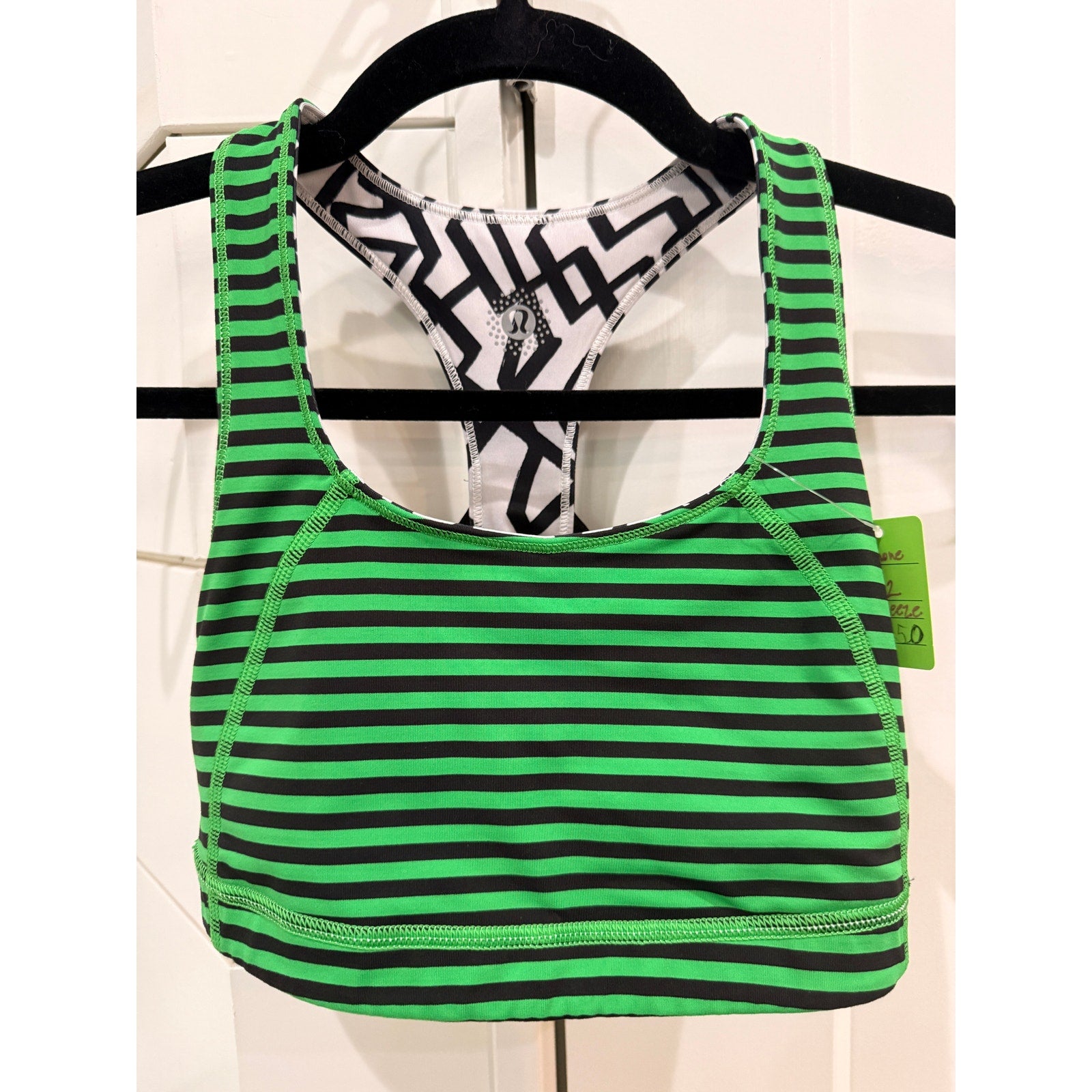 38 Lululemon Take 2 SEAWHEEZE (2015) reversible Sports Bra Sz 0/2 P2P= 12" *RARE