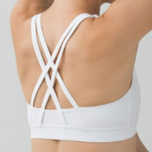 (0004) LULULEMON Soul Hamptons Energy Bra in WHT SZ 4
