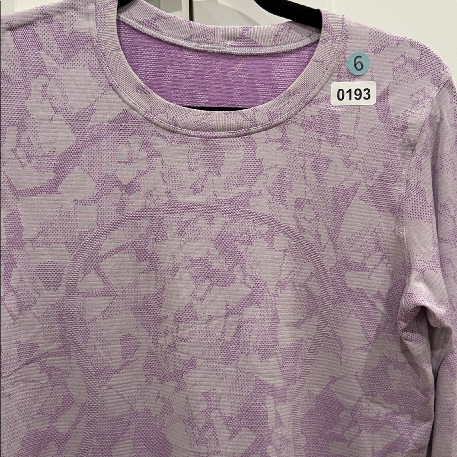 193 Lululemon Swiftly Relaxed Long Sleeve Shirt Mosaic Multiply Moonlit sz 6