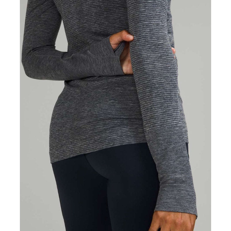 6510 - LULULEMON Swiftly Tech Long Sleeve Shirt 2.0 Tetra Stripe/Classic Navy in Sz 6