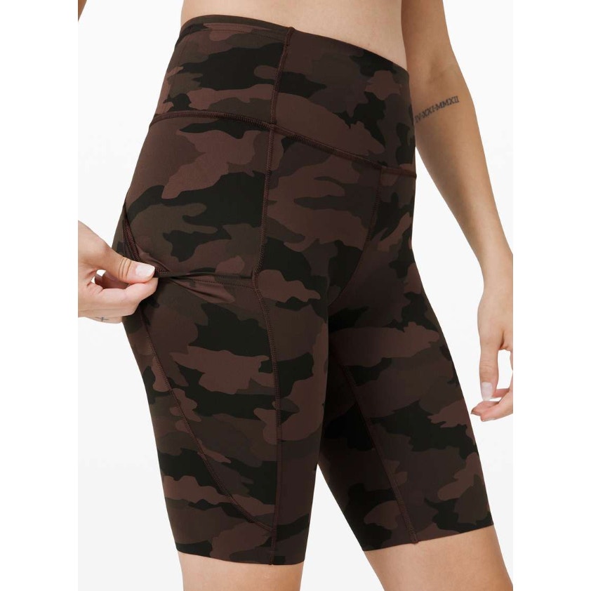 6714 LULULEMON Fast and Free Short 10" Incognito Camo Multi Grey Sz 6