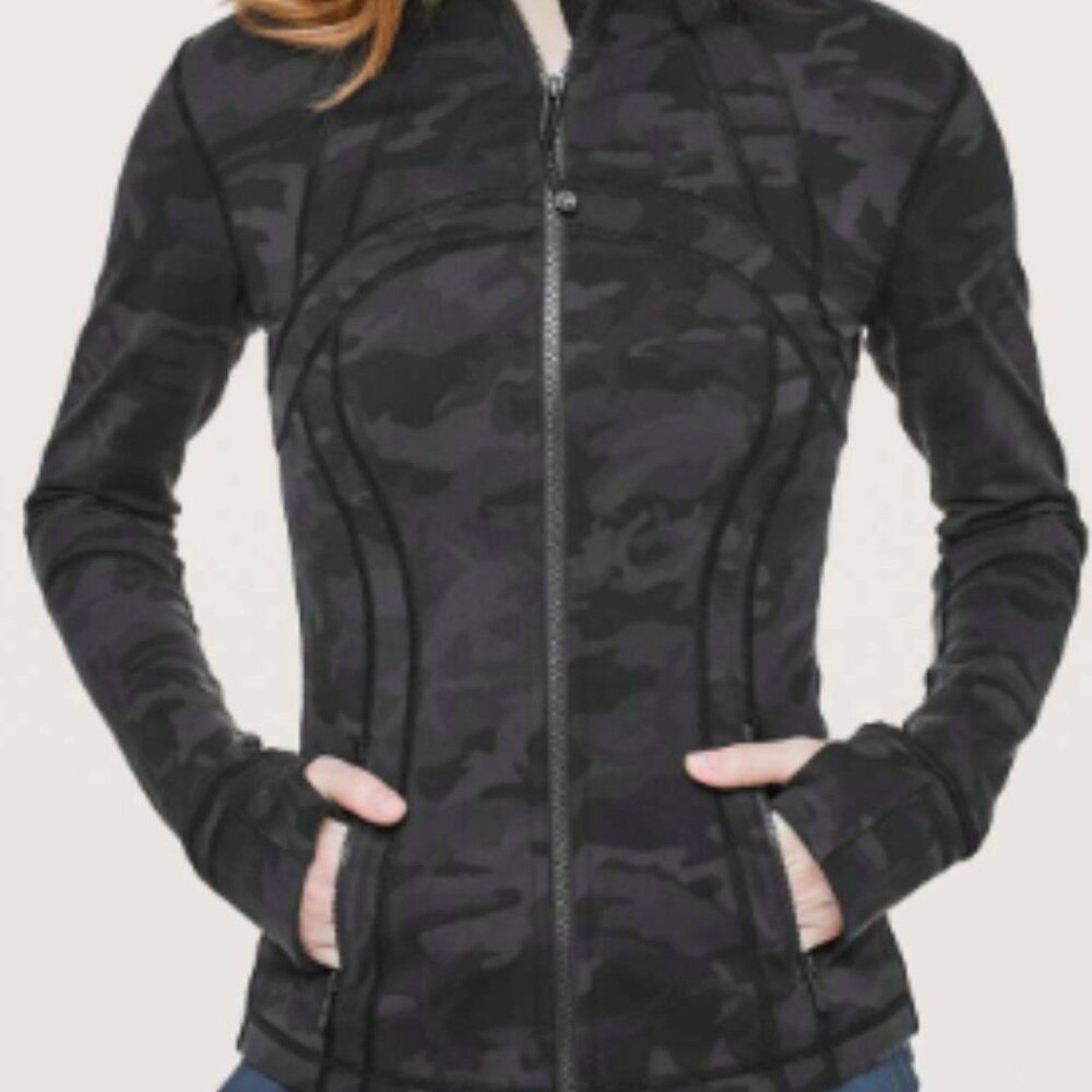 (6242) LULULEMON Define Jacket Sz 8 *EUC Incognito Camo Multi Grey