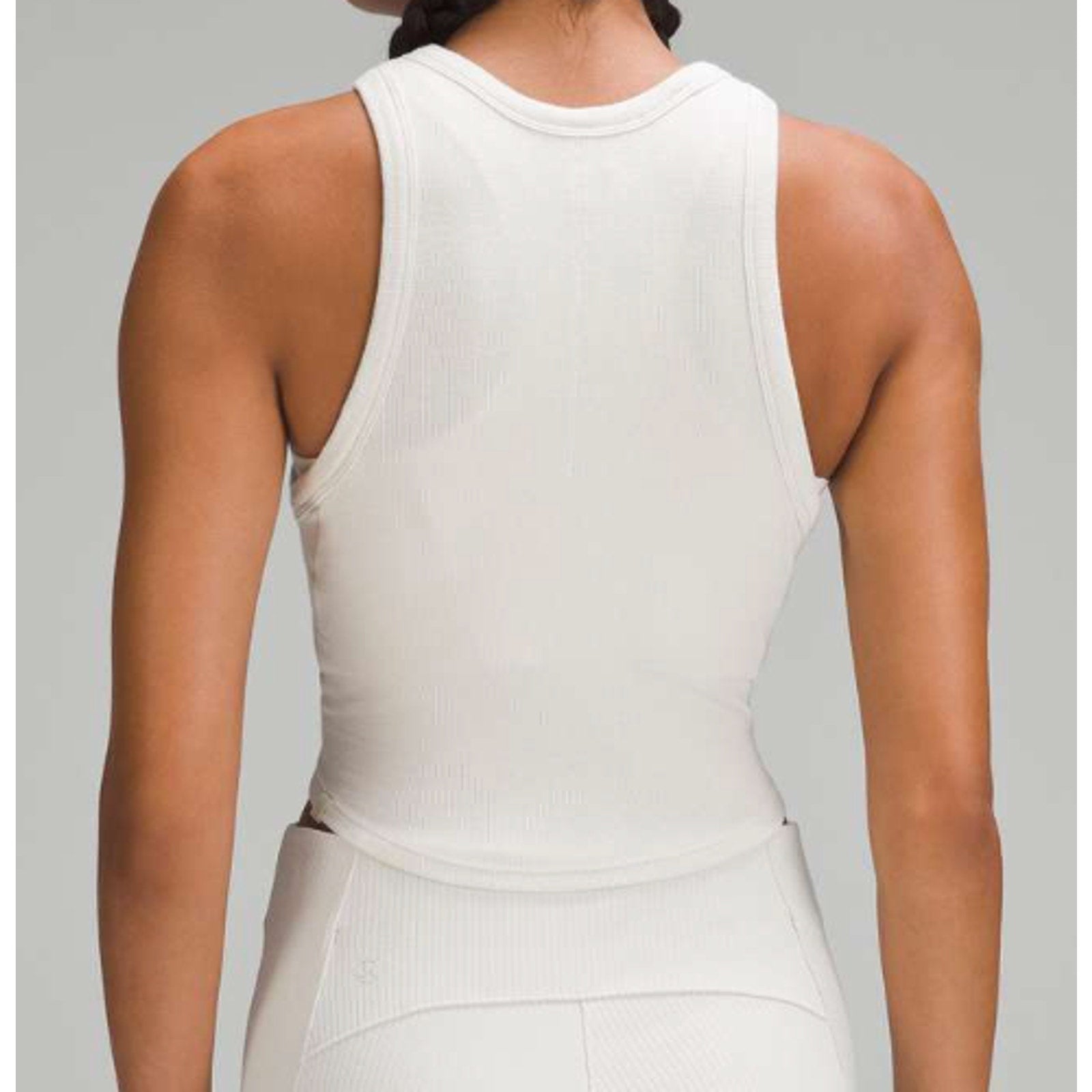 6842 NWT Lululemon Hold Tight Cropped Tank Top in WHITE in Sz 10