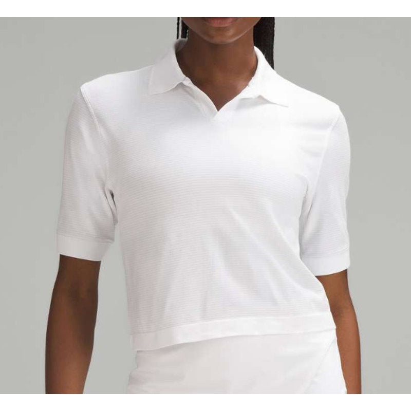 6505 NWT Swiftly Tech Relaxed-Fit Polo Shirt in White Sz 2