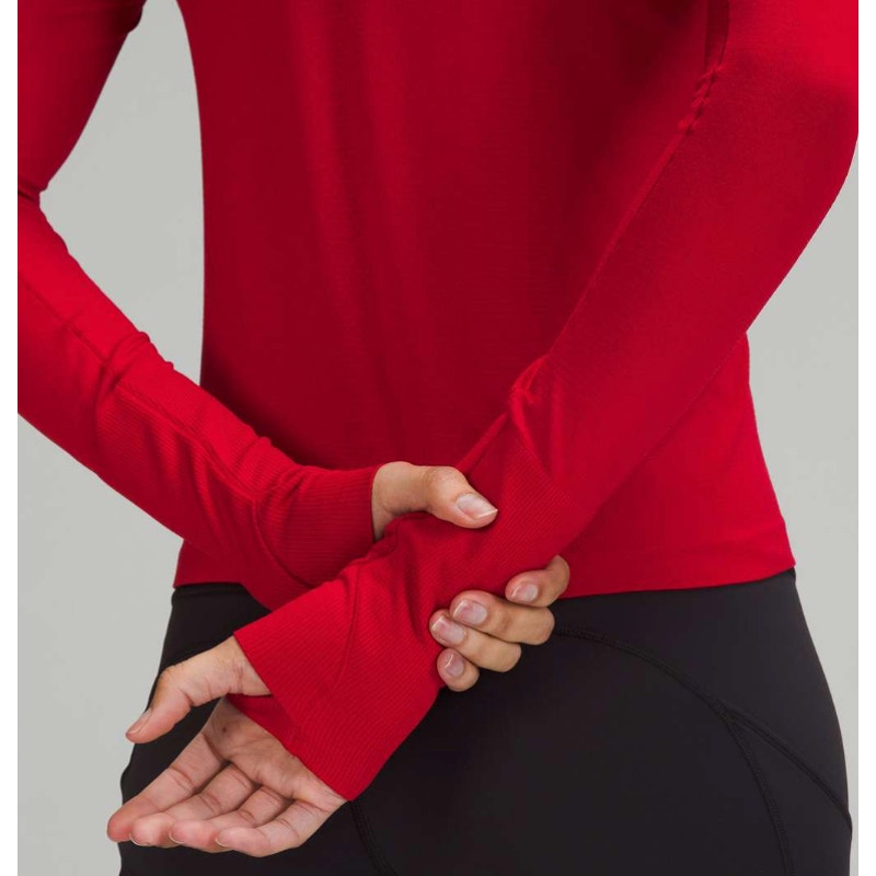 169 Lululemon Swiftly Tech Long Sleeve 2.0 *Race Length RED Sz 6 **FLAW