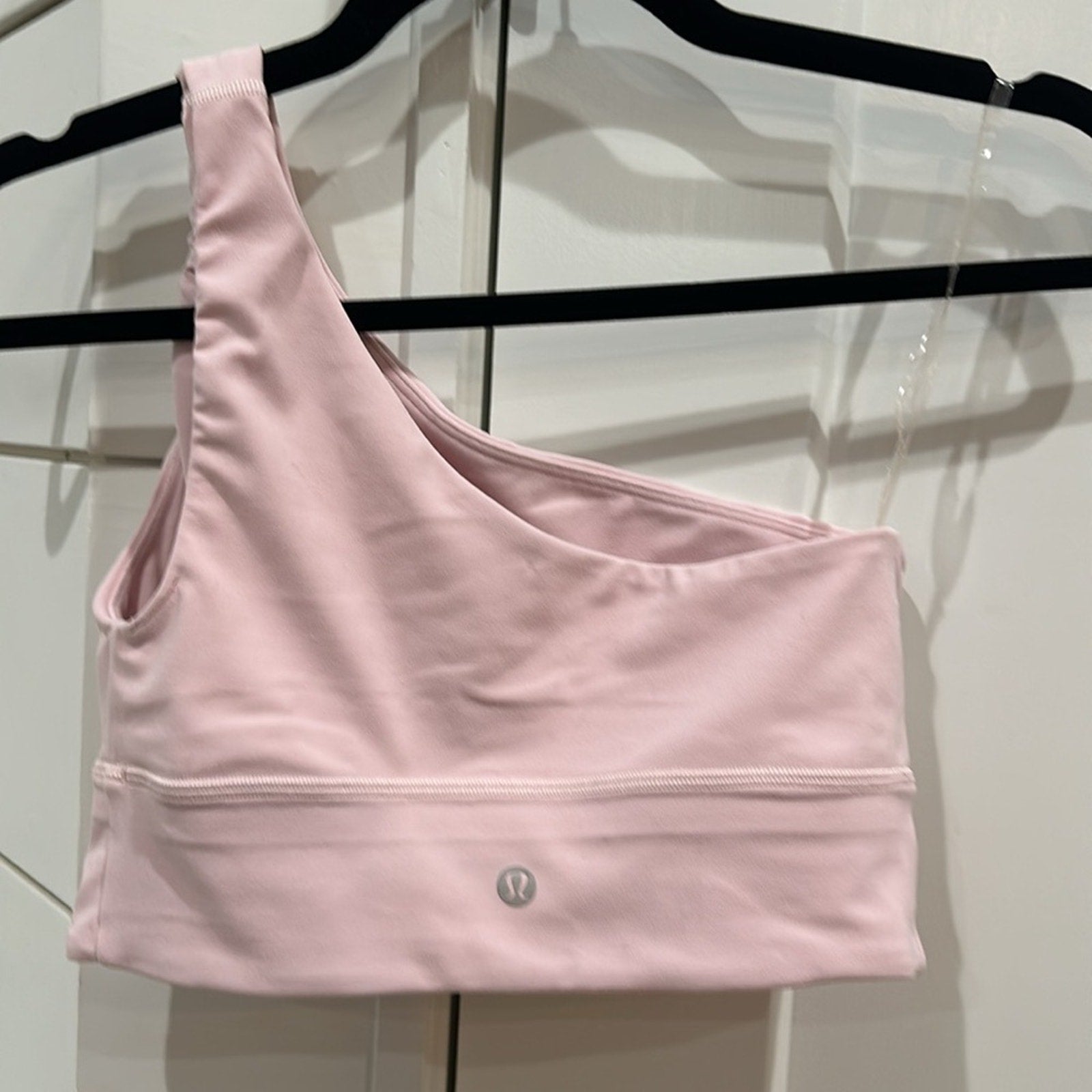 14 - Lululemon Align Asymmetrical Bra *Lt Support in Sz 6 *FLAW Meadowswt Pink