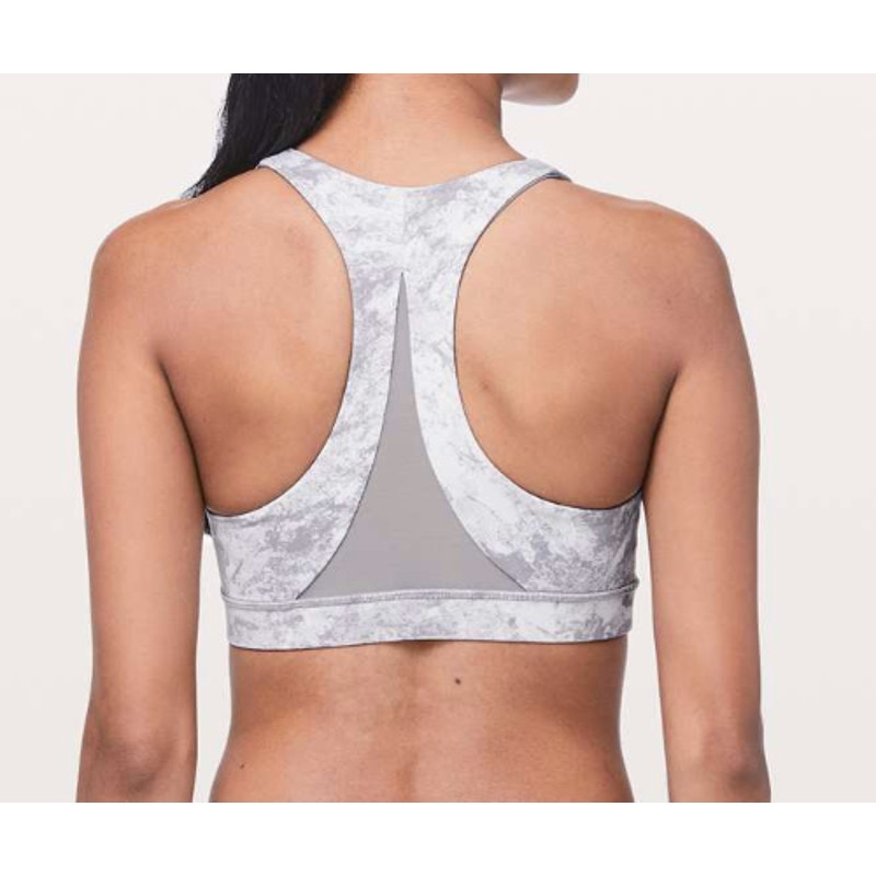 6739 - Lululemon Invigorate Bra Washed Marble Alpine White Silverscrn Sz 12