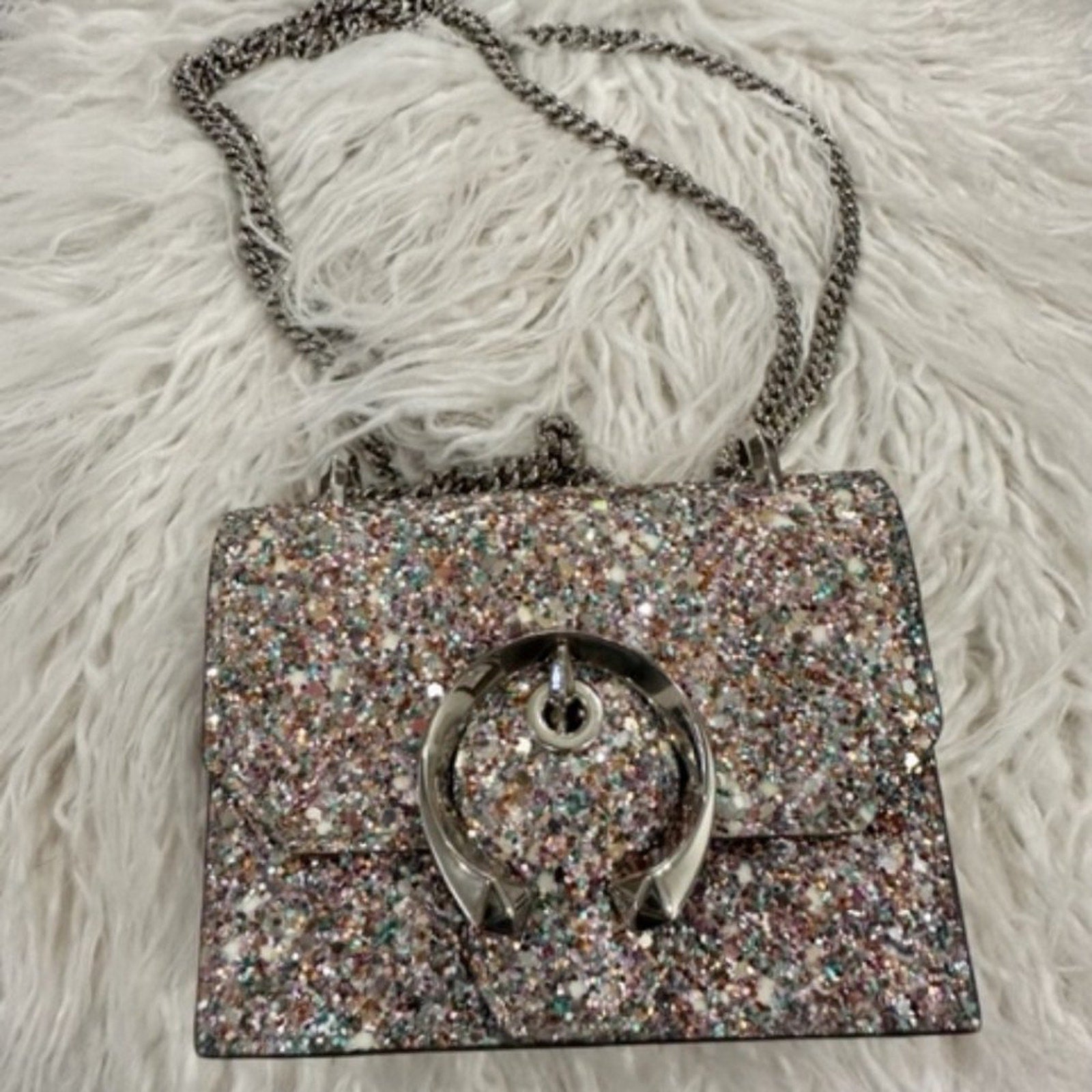 🆕  JIMMY CHOO MINI GLITTER PARIS BAG